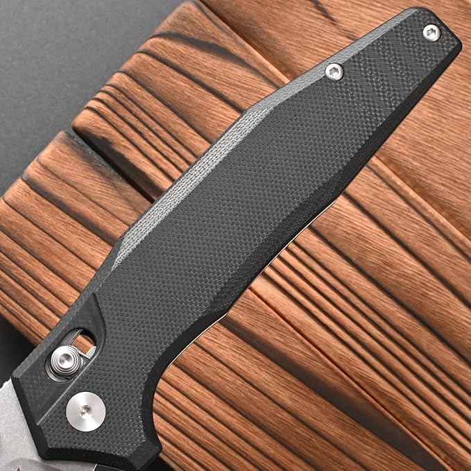 FF20 Folding Pocket KnifeVG10 Steel Blade G10 Handle EDC Tool Knife for Outdoor Camping Hunting Fishing Working(Black)