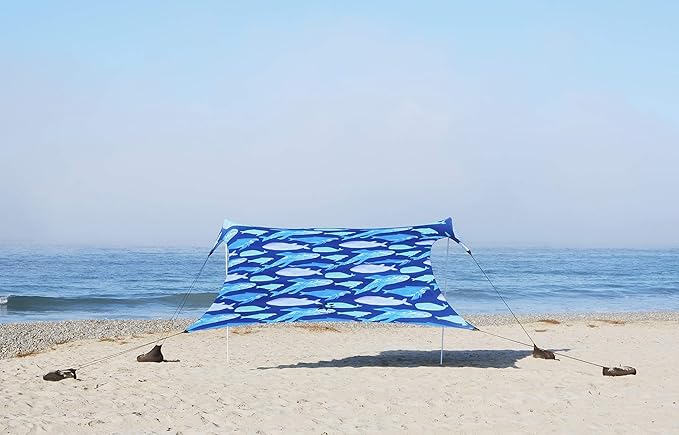 Neso Grande Portable Beach Tent Sun Shelter - Lightweight Beach Shade Canopy - Easy Setup for Family Outings - Patented Reinforced Corners - UPF 50+ Sun Protection