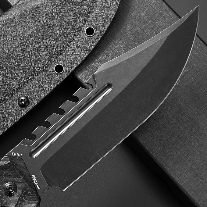 Eafengrow EF161 Fixed Blade Knife Sleipner Steel Blade Micarta Handle Full Tang EDC Tool Fix Knifes for Camping Hunting Bushcraft