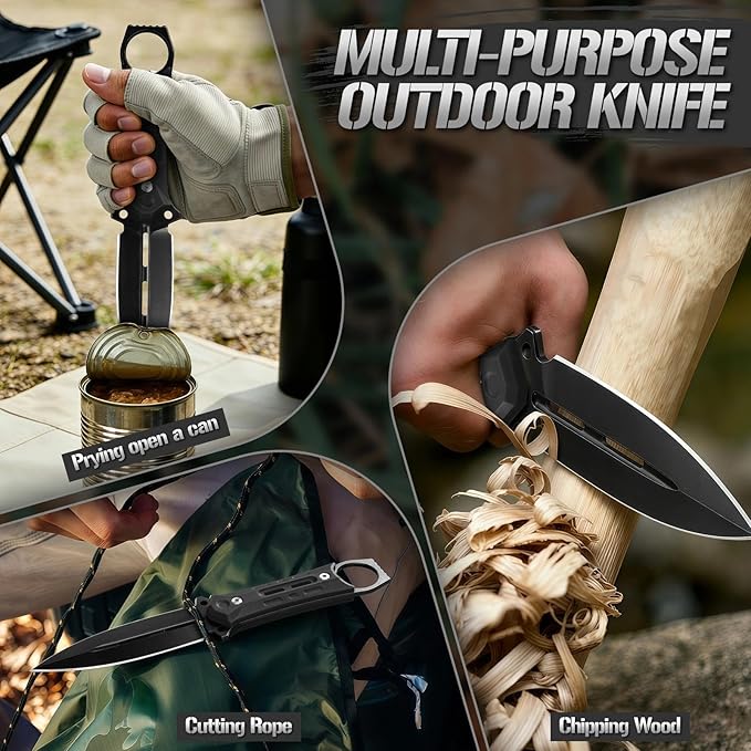 Freelander D2 Steel Fixed Blade Knife Bundle with Tactical Axe 2 Pack