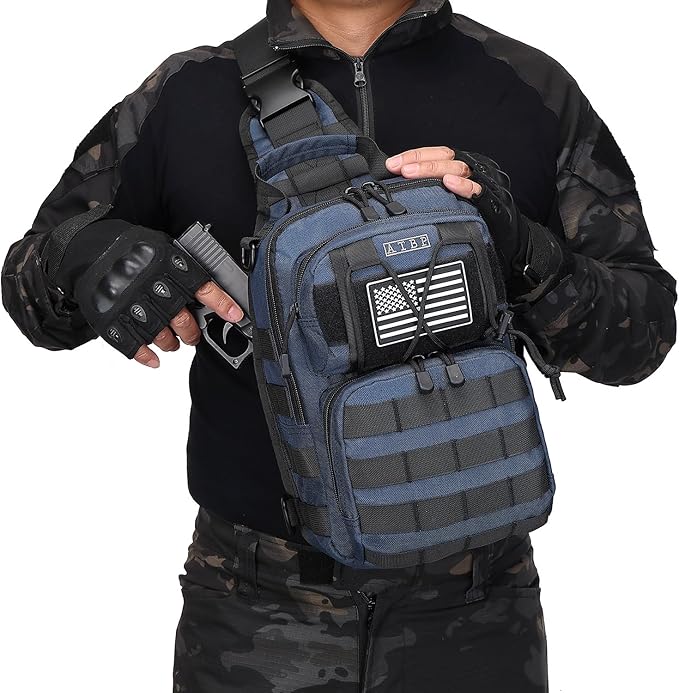 ATBP Tactical Sling Backpack Bag Pack for Men Military One Strap Shoulder Backpack Crossbody Bag With Holster 10 Liters