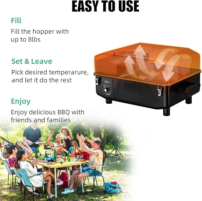 Z GRILLS 2026 200A Pellet Grill &amp Smoker - 202 sq.in Compact Wood Pellet BBQ with PID 3.0 Precision Control Auto Feed System Portable Small-Space Grill for Camping &amp Backyard Cooking