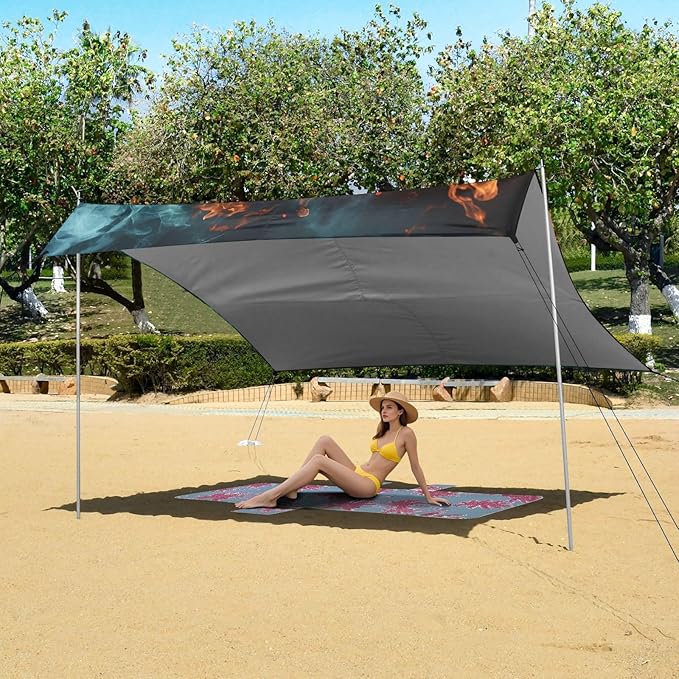ALAZA Hot Football Beach Tent Sun Shelter Portable Canopy Sunshade for Outdoor Camping Picnics Backyard Fun 10x9 ft
