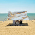 ALAZA White Gilded Marble Beach Tent Sun Shelter Portable Canopy Sunshade for Outdoor Camping Picnics Backyard Fun 10x9 ft