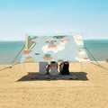 ALAZA Cute Llama Flower and Cactus Beach Tent Sun Shelter Portable Canopy Sunshade for Outdoor Camping Picnics Backyard Fun 10x9 ft