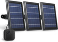 Wasserstein Solar Panel with Internal Battery - Compatible with Blink Outdoor 3/4 (3-Pack Black) (Camera NOT Included)