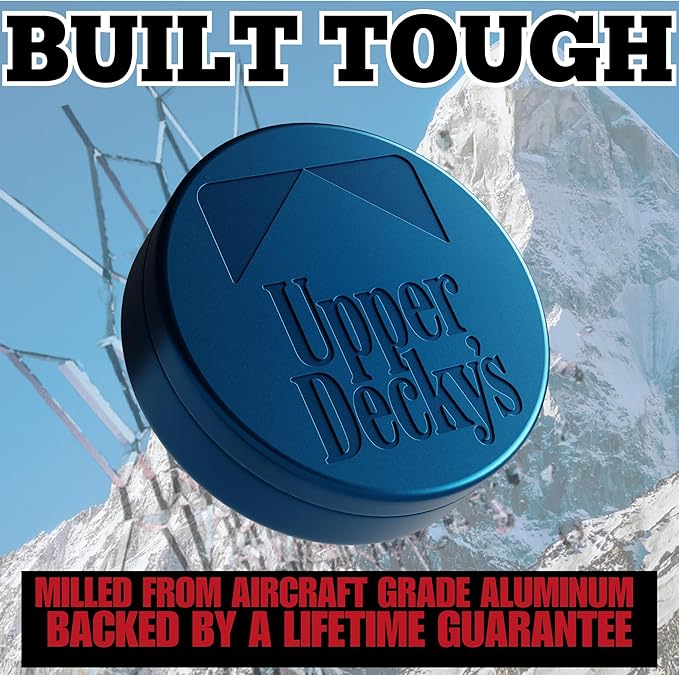 ZPACK Metal Pouch Can | Upper Deckys | Premium Aircraft-Grade Aluminum Container with Magnetic Closure | Slim EDC Pocket Tin | Carved Engraved Design | (Electric Blue)