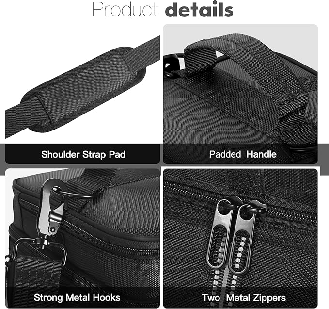 Carrying Case Compatible with Anker SOLIX C300 Portable Power Station Outdoor Travel Storage Bag with Side Zipper Two-Layer Pockets for Charging Cable and Accessories with Shoulder Strap