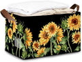 Storage Bin with Handles Sunflowers Collapsible Laundry Baskets for Books Laundry - Use in Nursery Closet Organizers and Storage Blanket Basket