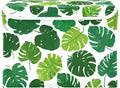 Dark Green Tropical Leaf Collapsible Storage Bins with Lids Decorative Fabric Cubes Closet Organizer Basket Boxes Containers for Clothes Box Chest Folding Rectangle