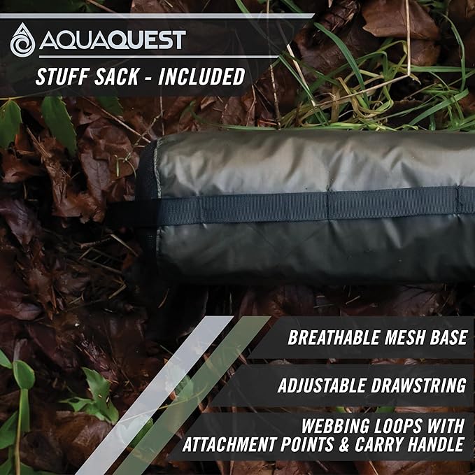 AquaQuest Guide Tarp – Ultralight Waterproof (5000 mm) Seam-Taped 40D Ripstop Rain Fly for Backpacking Stealth Camping &amp Thru-Hiking