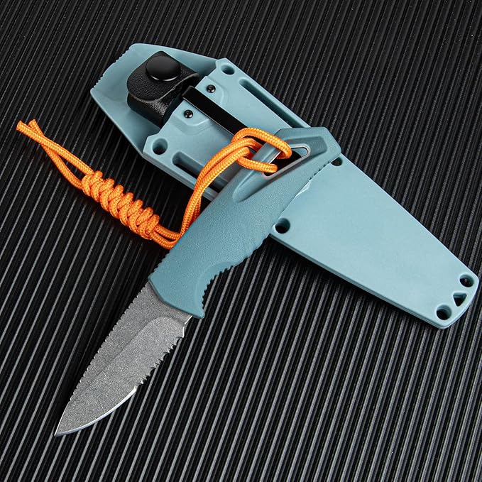 Fixed Blade Knife with Kydex Sheath and D2 Steel Blade - Outdoor Knife for Camping Hiking EDC &amp Everyday Tasks - Ideal Gift