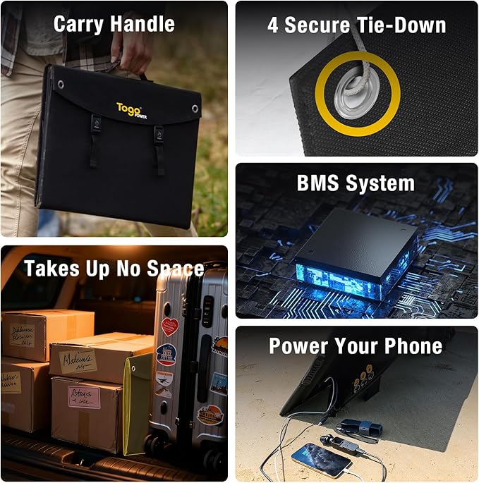 120W Foldable Solar Panel 23.5% Efficiency ETFE Monocrystalline Solar Charger with 45W PD &amp DC Outputs Waterproof Emergency Power Supply for Portable Power Station Camping Off Grid
