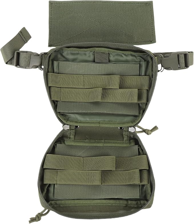 Oxford Cloth Drop Pouch Sub Abdominal Utility Carrying Kit Bag Adjustable Waist Strap - Durable Material Multi Layer Storage Ideal for Outdoor Activities and Chest Rig Use