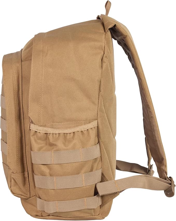 FOX OUTDOOR PRODUCTS Level 1 Tac-Pack Backpack w/Modular Webbing 22L Capacity Padded Straps for Hiking Camping &amp Travel COYOTE