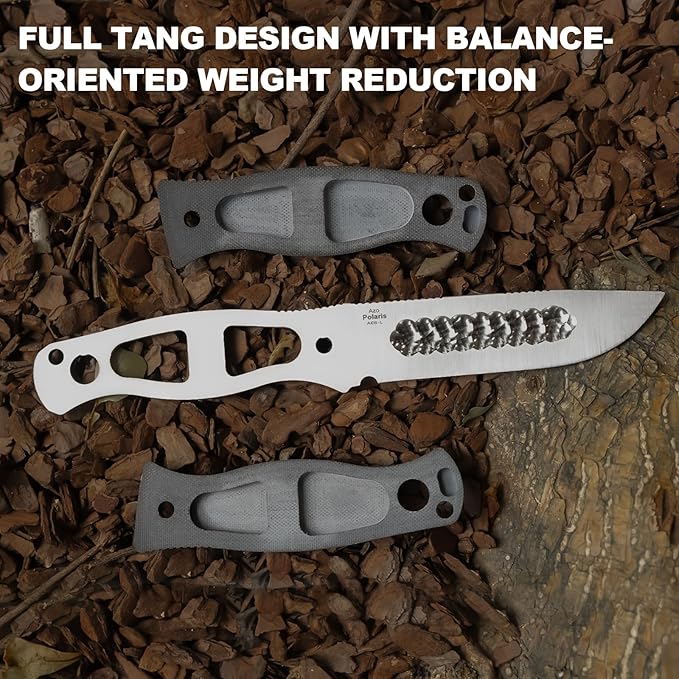 Kizer Polaris Fixed Blade Knife 4.23 AEB-L Steel Camping Knife with Brown Black Micarta &amp Black G10 Handle Survival Hunting Bushcraft Knives with Adjustable Sheath &amp Sharpener 1100A3