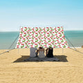 ALAZA Red Tulip Flower Floral Beach Tent Sun Shelter UPF50+ Protection Beach Shade Canopy w/ 4 Sandbags for Outdoor Camping Fishing Backyard Fun Picnic 10x9 ft