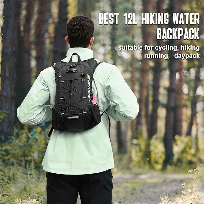Lightweight Hydration Backpack Running Backpack with 2L Water Bladder Hydro Water Daypack for Cycling Hiking Rave for Men Women