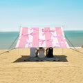 ALAZA Pink Bow Stripe Beach Tent Sun Shelter Portable Canopy Sunshade for Outdoor Camping Picnics Backyard Fun 10x9 ft