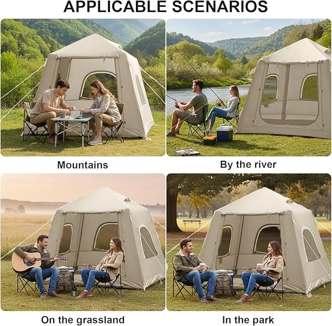 Inflatable Tents for CampingEasy Blow Up Tent with Hand Pump4 Seasons Waterproof Air Inflatable Camping Tent House for Family Weekend Camping