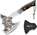 TIVOLI Camping Axe Eagle - Patterned Survival Hatchet with Nylon Sheath High Carbon Steel Blade Compact Outdoor Bushcraft Axe with Ergonomic Wood Grip Camping Gear for Hiking Chopping Hunting