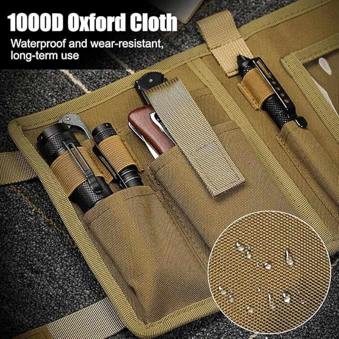 Tactical Map Case with 11×15in Clear Window Waterproof Foldable Map Storage Bag for Outdoor Camping Hiking Cycling