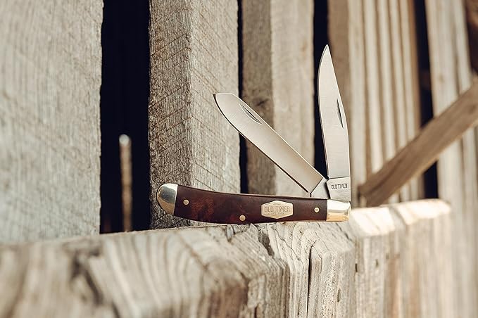 Old Timer 96OT Bearhead Trapper 2-Blade Folding Pocket Knife with Field Pick