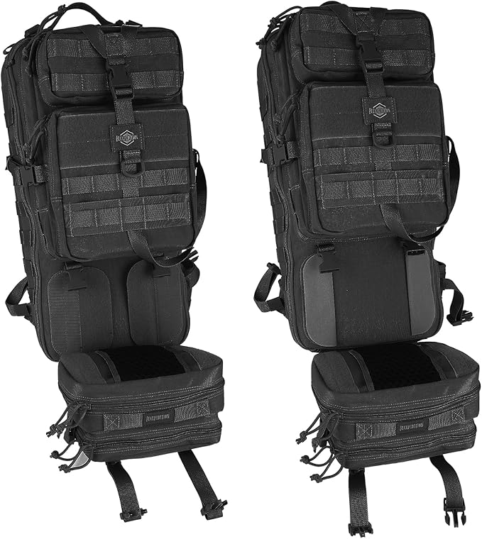 MAXPEDITION Gyrfalcon Backpack (Black) 36L Tactical Backpack with Detachable Waist Pack MOLLE Internal Frame Rucksack Military Survival Pack Bug Out Bag PT1054B