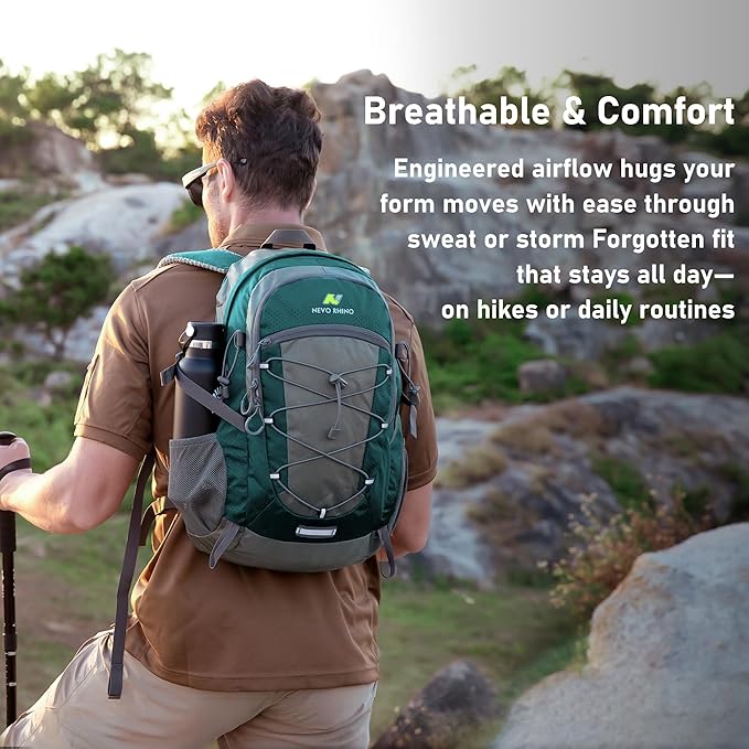 N NEVO RHINO Hiking Backpack 20L Water Resistant Outdoor Day PackLightweight Travel Small Backpack for Men Women