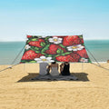 ALAZA Cute Strawberry Cherry and Flower Beach Tent Sun Shelter Portable Canopy Sunshade for Outdoor Camping Picnics Backyard Fun 10x9 ft