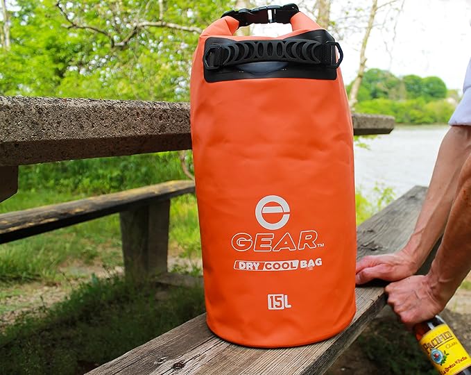 Enthusiast Gear Insulated Dry Bag Floating Cooler – 10L / 15L / 25L Roll Top Leak Proof Waterproof Collapsible with Padded Shoulder Strap - Perfect for Kayaking Fishing Beach