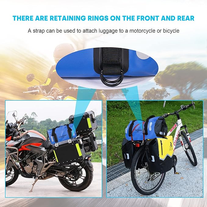 WILD HEART Waterproof Bag Duffel Bag 20L 30L 40L with Welded Seams Shoulder Straps Mesh Pocket for Kayaking Camping BoatingBicycleMotorcycle