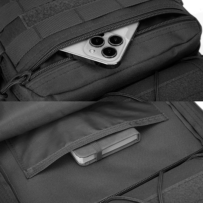Tactical Sling Bag Backpack Military Rover Shoulder Pack EDC Molle Assault Range Bag for Men Ambidextrous(Black)