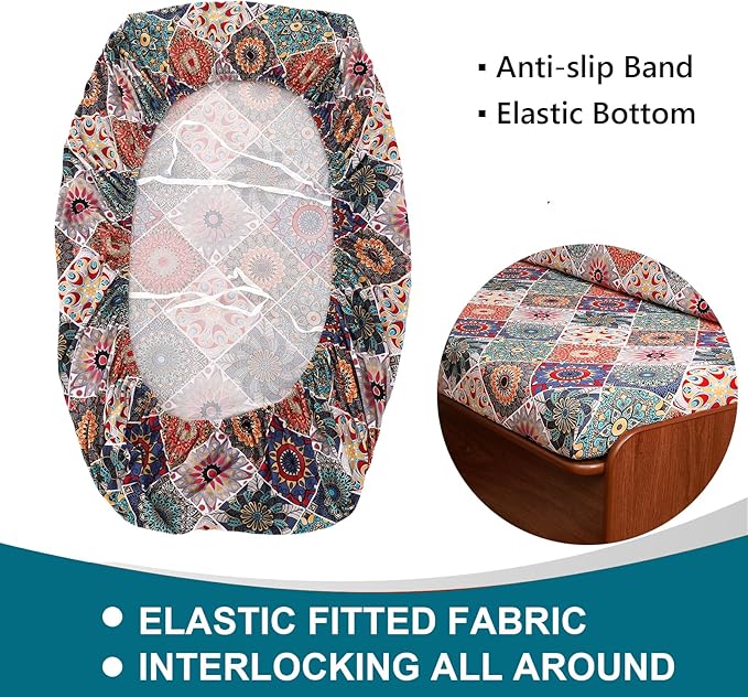 KRFOONN RV Dinette Cushion Covers - Stretch Camper Cushions - Replacement Couch Cushion Slipcovers - Washable Loveseat Slipcovers - Travel Trailer Couch - Includes 2 Backrest &amp 2 Bench Covers