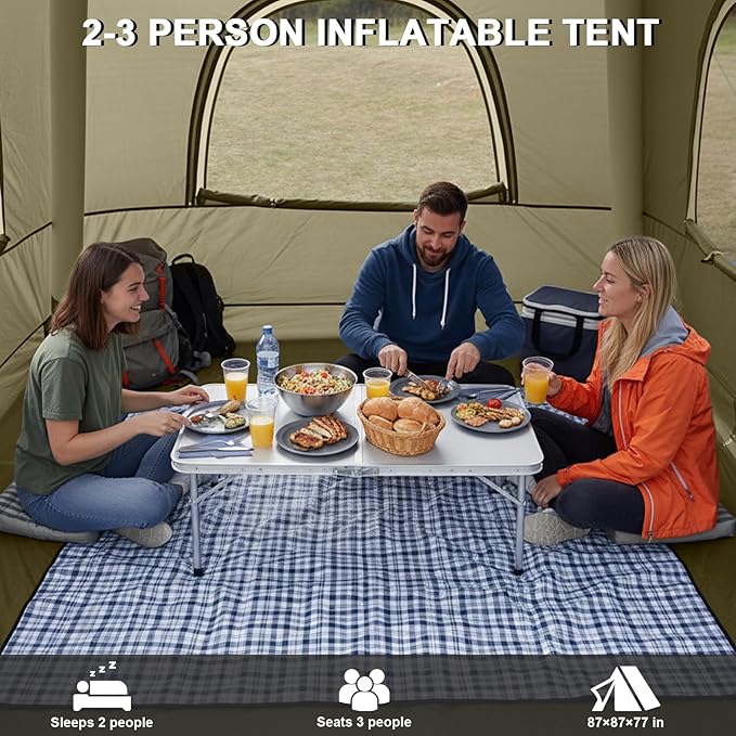 Inflatable Tents for CampingEasy Blow Up Tent with Hand Pump4 Seasons Waterproof Air Inflatable Camping Tent House for Family Weekend Camping