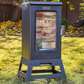 EAST OAK Ridgewood Pro 30 Electric Smoker Built-in Meat Probe &amp Elevated Stand for Outdoors Up to 6× Longer Smokes Adjustable Side Chip Loader Smoke with 725 sq in Cooking Area Night Blue