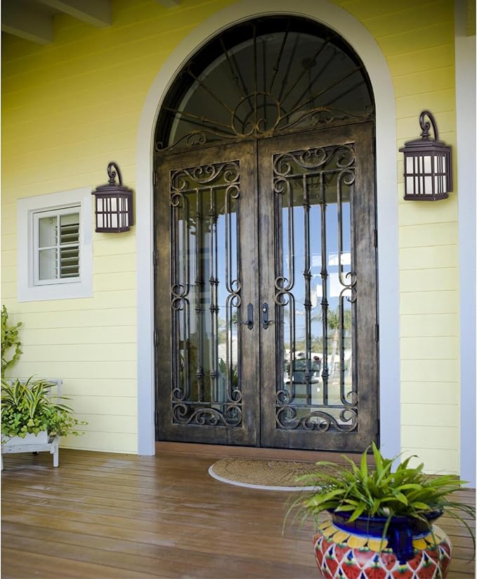 Westinghouse 6400200 Traditional One-Light LED Outdoor Wall Light Sconce Oil Rubbed Bronze Finish Frosted Glass