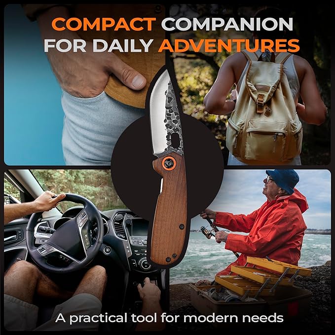 Matsato Folding Pocket Knife Small Pocket Knifes for Men &amp Women EDC Camping Knive Tactical Survival Knife Compact Folding Knife for Hunting Fishing Hiking and Outdoor Adventure 2.55 Inch bl