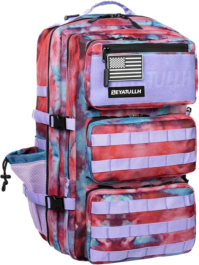 55L Military Tactical Backpack - Bug Out Bag with MOLLE System for Hiking(Nebula camouflage)