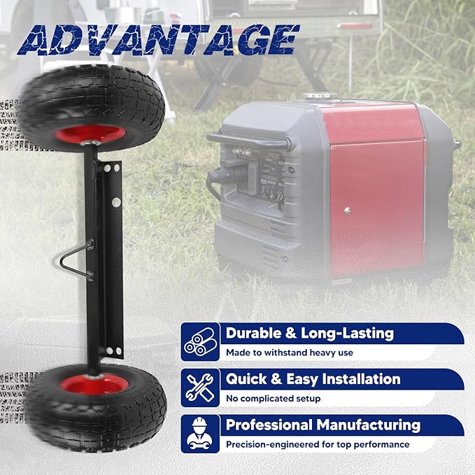 Red All Terrain Wheel Kit Fit For Honda EU3000is Generator Solid Tires OE 06423-ZS9-020AH 06423ZS9020AH