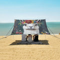 ALAZA Llama Alpaca Wreath Beach Tent Sun Shelter UPF50+ Protection Beach Shade Canopy w/ 4 Sandbags for Outdoor Camping Fishing Backyard Fun Picnic 10x9 ft