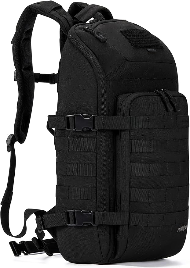 AMHEH 20L 1050D Slim Tactical Backpack - 13 Laptop Suspended Protection Heavy Duty Urban Commuting Everyday Carry Daypack Black