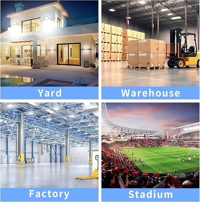 Stadium Lights Outdoor Led Flood Lights (600W*2 60000LM 6000K IP66 Super Bright Floodlight with Wider Lighting Angle for GarageGardenLawnYardParking Lot