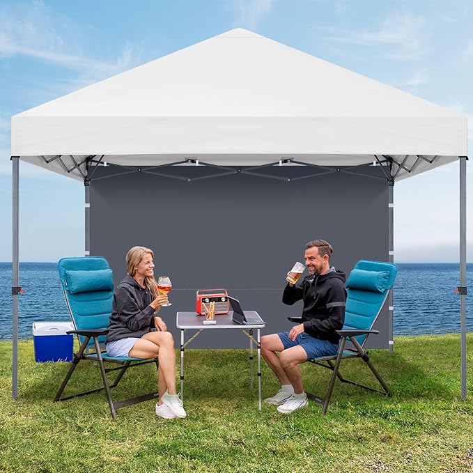 MASTERCANOPY 12x12ft Canopy SunWall Instant Canopy SideWall for Pop Up Canopy Tent Gazebos UV Protection Sidewall Only Spliceable (1 Pack Dark Gray)