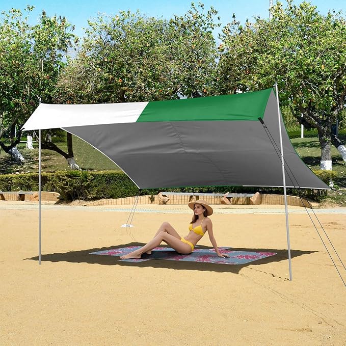 Peoples Democratic Republic Algeria Flag Beach Canopy UPF50+ Easy Setup Portable Sun Shelter with Carrying Bag for Family Trips Picnics &amp Camping