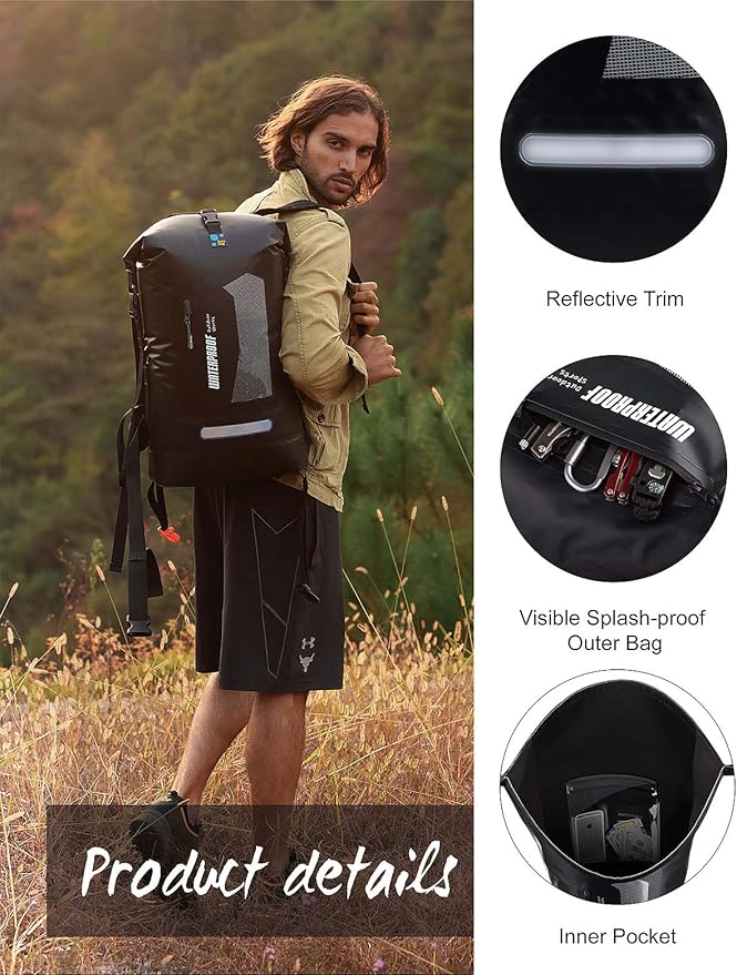 IDRYBAG Waterproof Backpack for Men 20L/30L/40L Floating Dry Bag Kayak Dry Backpack Hiking