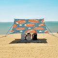 ALAZA Rugby Tile Stars White Pattern Beach Tent Sun Shelter Portable Canopy Sunshade for Outdoor Camping Picnics Backyard Fun 10x9 ft