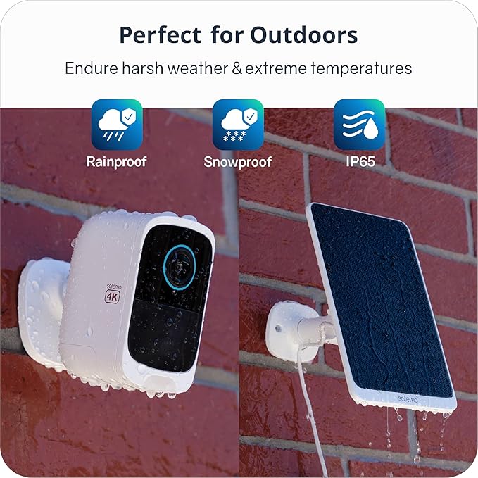5W Solar Panel(Compatible with Safemo Cameras Only) for Outdoor Surveillance and Camera Charging Continuous Power Supply Adjustable Angle for Maximizing Solar Power Output