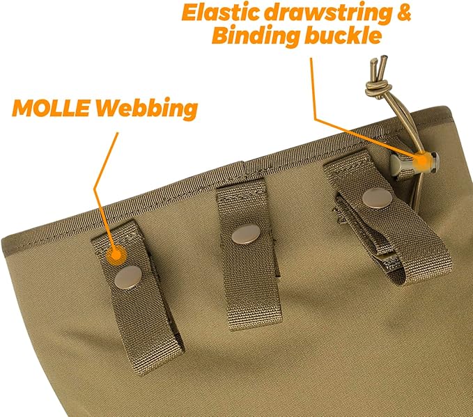 Tactical Bag for Foraging Airsoft Lightweight Molle Roll up Dump Pouch 500D Nylon Collection Pouch Mag Pouch Accessory Bag for Paintball Softair Hiking