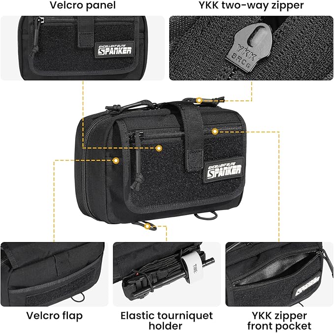 EXCELLENT ELITE SPANKER Tactical First Aid Pouch IFAK Rip Away Molle EMT Pouch Compact Admin Pouch Medical Utility Pouch Emergency Survival Kits for Tactical VestBackpack